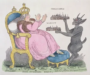 Sen královny Kateřiny, 1791 (barevný lept)